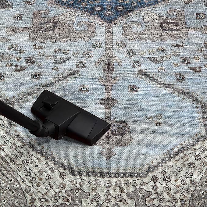 Keen Home Design 4x6 Rug - Machine Washable Area Rug with Non-Slip Backing, Ideal for Living Room, Dining Room, Bedroom - Vintage, Easy Clean, Durable, Low Pile Rug - (4' x 6')