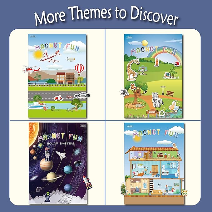 Magnetic Portable Playboard Cars Planes Boats Airport Country Farm Vehicles (39 Pcs)