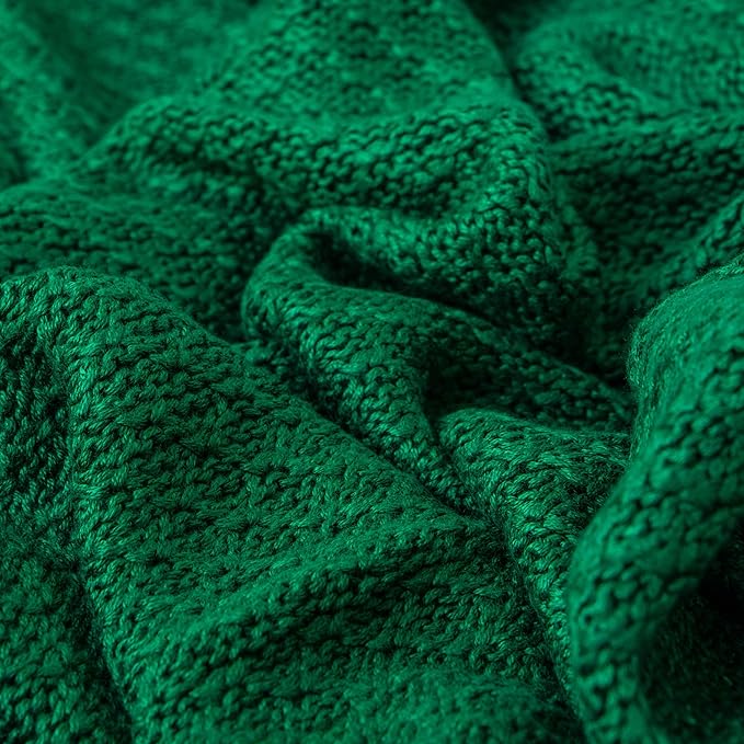 NTBAY Cable Knit Cooling Toddler Blanket, Soft and Breathable Baby Blanket 30x40 Inches Made from Rayon Derived from Bamboo for Crib, Stroller, Nursery, Green