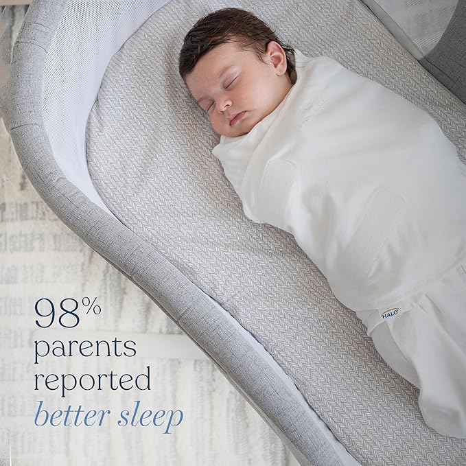 HALO 100% Cotton Sleepsack Swaddle, 3-Way Adjustable Wearable Blanket, TOG 1.5, Campsite, Small, 3-6 Months
