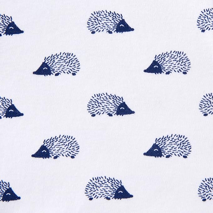 HALO 100% Cotton Sleepsack Swaddle, 3-Way Adjustable Wearable Blanket, TOG 1.5, Navy Hedgehog, Newborn, 0-3 Months