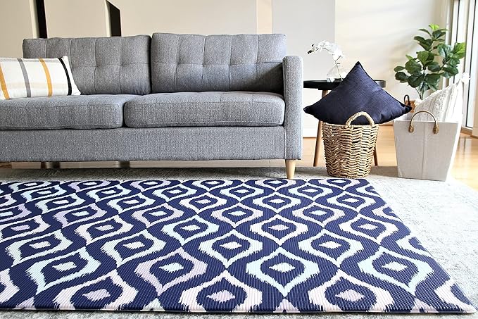 Cushmat Stylish Reversible Foam Play Mat (Large, Luxe Dark - Gray Star) - Soft, Waterproof, Durable Play mat for Infants, Babies, Toddler, Kids & Grownup - 6.5ft x 4.5ft