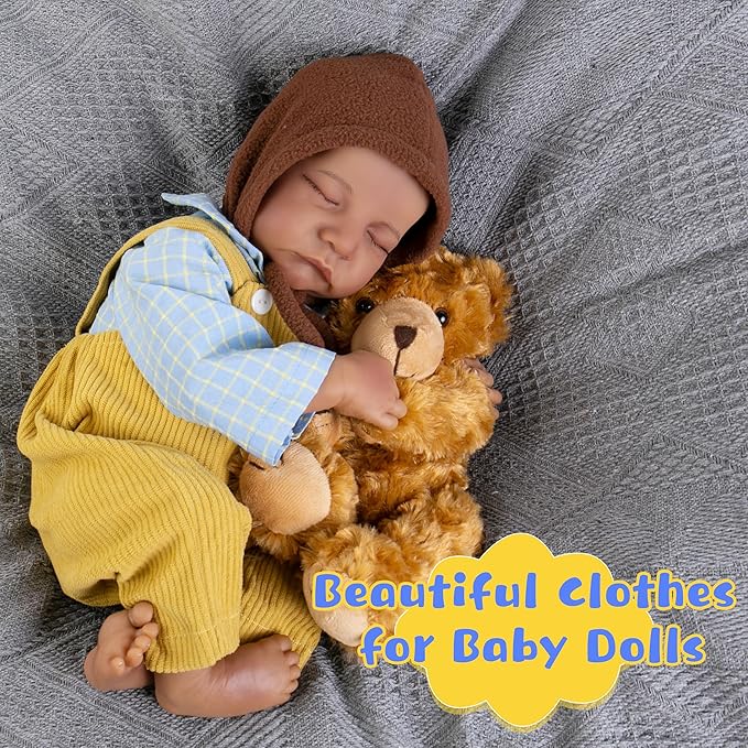 Reborn Baby Dolls Clothes Baby Boy Clothes Perfectly Cute Newborn Dolls Outfits 17-20 Inches Doll Accessories fit Reborn Doll Newborn Boy