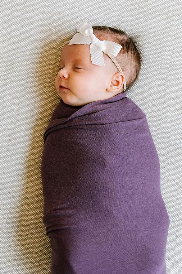 Copper Pearl Baby Swaddle Blanket - Premium Knit Baby Blanket, Large Soft Stretchy Receiving Blankets for Baby Boy and Girl, Swaddles for Newborn, Infant, and Toddler (Plum)