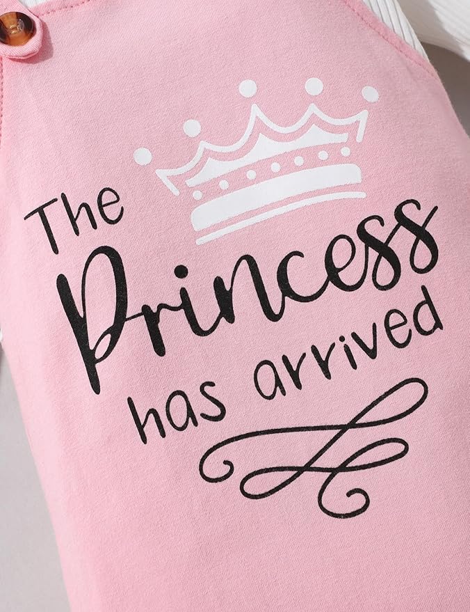 Baby Girl Clothes Patter&Letter Baby Girl Romper with Bow Hat&Headband and Gloves 4Pcs Baby Girl Coming Home Outfit