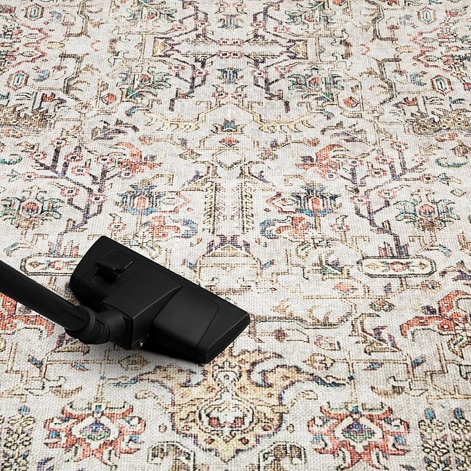 Keen Home Design 3x5 Rug - Machine Washable Entry Rug with Non-Slip Backing, Ideal for Enteryway, Kitchen, Bathroom, Laundry Room - Vintage, Easy Clean, Durable, Low Pile Rug - (3' x 5')