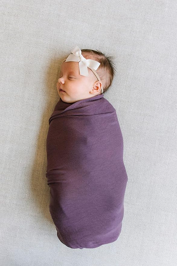 Copper Pearl Baby Swaddle Blanket - Premium Knit Baby Blanket, Large Soft Stretchy Receiving Blankets for Baby Boy and Girl, Swaddles for Newborn, Infant, and Toddler (Plum)