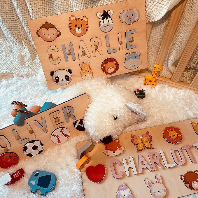 Name Puzzle for Kids Personalized,Custom Name Puzzle The First Gifts for Boys and Girl, Personalized Wooden Puzzles for Toddlers