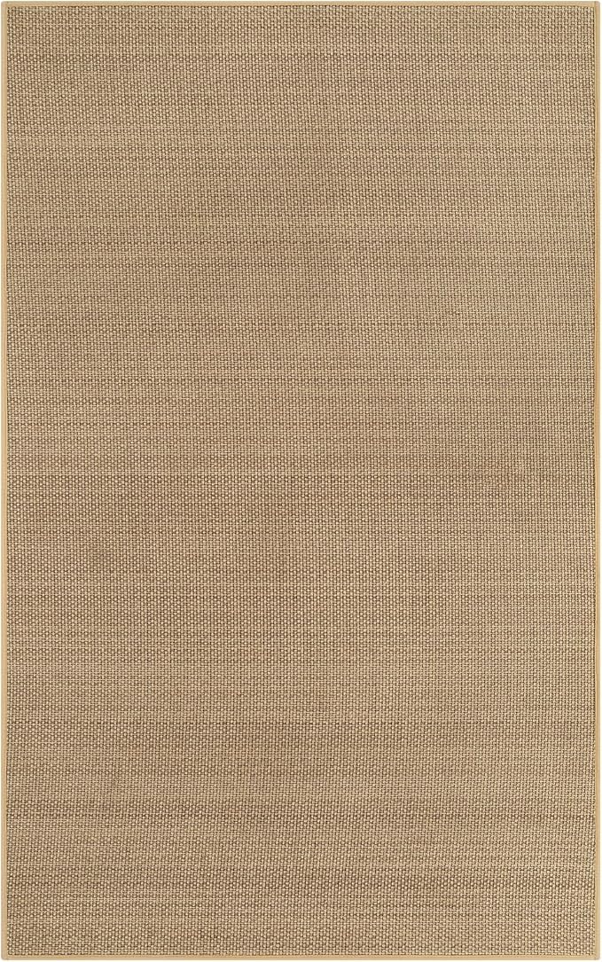 Wonnitar Farmhouse 5x8 Area Rugs for Living Room, Boho Washable Large Dining Room Rug, Neutral Braided Rubber Backed Mat Woven Absorbent Floor Carpet for Bedroom Kitchen Entry (Beige,5'x8')