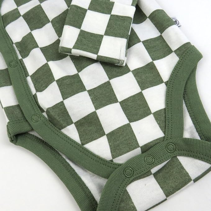 HonestBaby unisex-baby 3-pack Long Sleeve Side-snap Kimono Bodysuits Organic Cotton for Infant Baby Boys, Girls, Unisex