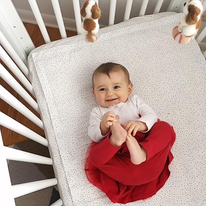 QuickZip Crib Sheet Set - Faster, Safer, Easier Baby Crib Sheets - Includes 1 Wraparound Base & 1 Zip-On Crib Sheet - Ivory 100% Cotton - Fits All Standard Crib Mattresses