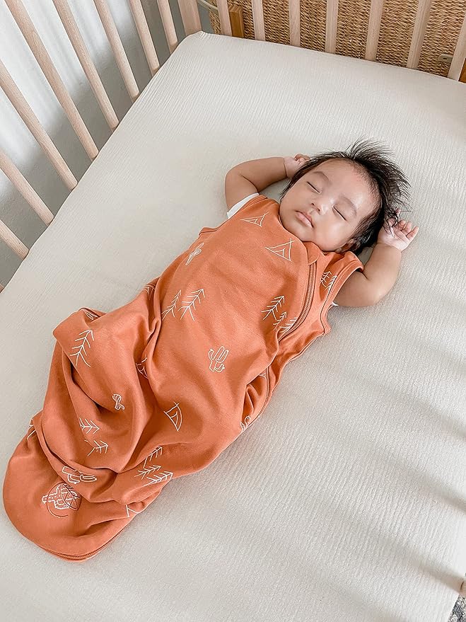 Ecolino Organic Cotton Baby Sleep Sack - 2-Way Zipper Baby Wearable Blanket - Infant Sleeping Bag Sack - 6-18 Months - Desert