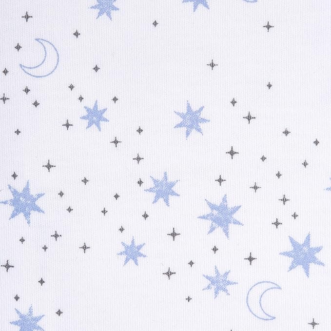 HALO 100% Cotton Sleepsack Swaddle, 3-Way Adjustable Wearable Blanket, TOG 1.5, Midnight Moons Blue, Newborn, 0-3 Months