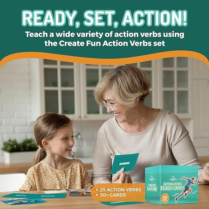 200 Action Verbs Flash Cards - Vocabulary Builder Educational Photo Cards for Speech Therapy, ESL & Homeschooling | Realistic Diverse Pictures for Kids & Adults with Autism, Dementia, Aphasia, SLP