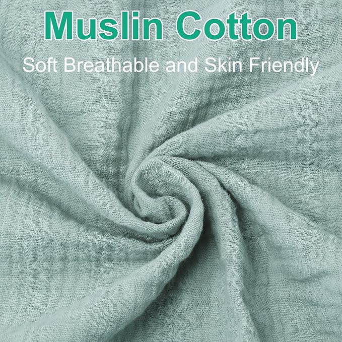 Muslin Changing Pad Cover for Baby Girls Boys-2 Pack 17"x 33" Cotton Soft Breathable Diaper Changing Pad Cover-Cozy Changing Pad Sheets-Neutral Boho Baby Showers Gift-Sage Green & Beige