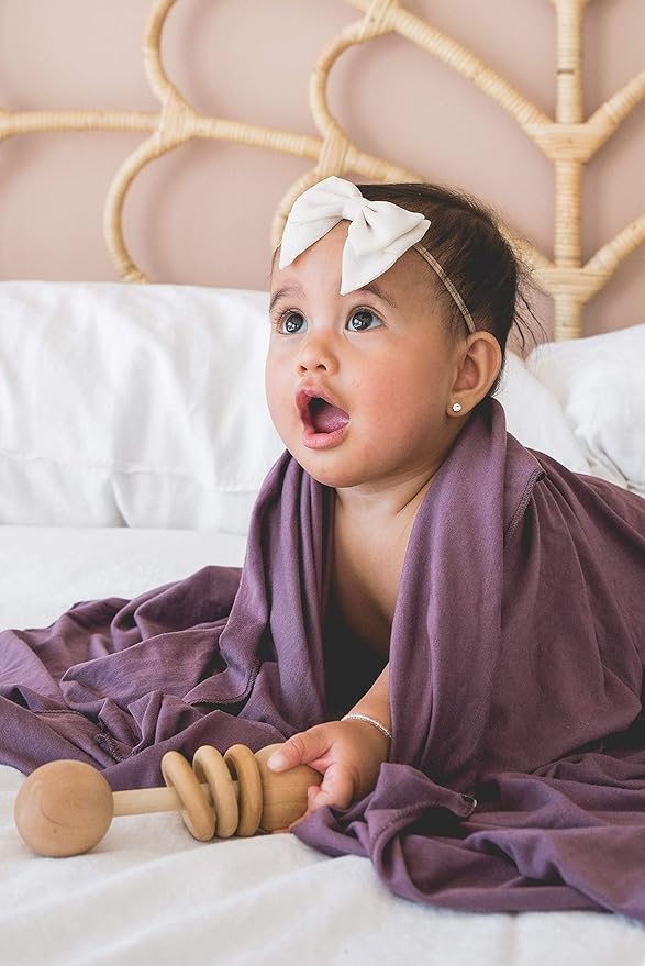 Copper Pearl Baby Swaddle Blanket - Premium Knit Baby Blanket, Large Soft Stretchy Receiving Blankets for Baby Boy and Girl, Swaddles for Newborn, Infant, and Toddler (Plum)