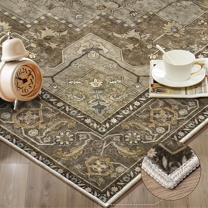 Ciicool Washable Runners Area Rug for Hallways, Ultra Soft 2'6 "x8' ft Boho Print Non-Slip Vintage Oriental Medallion Long Carpet for Kitchen Bedroom Laundry Bathroom