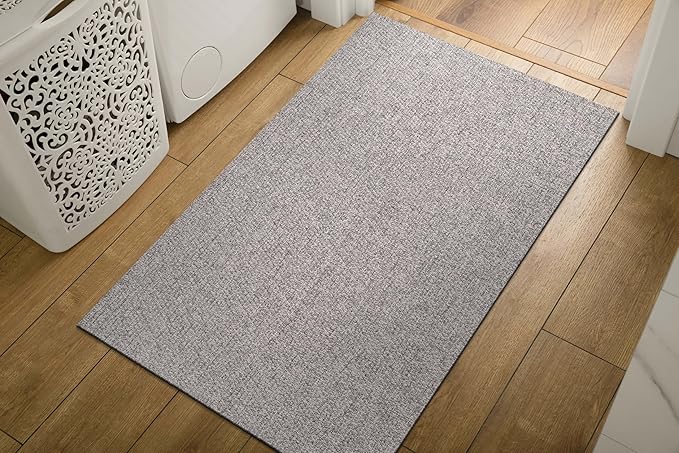 Easy Jute Rugs 2x3 Gray Color Living Room Indoor Outdoor Door Mat for Farmhouse Patio and Kitchen Rug High Traffic Washable Easy to Clean Solid Boho Woven Design Outside Carpet (2 x 3)