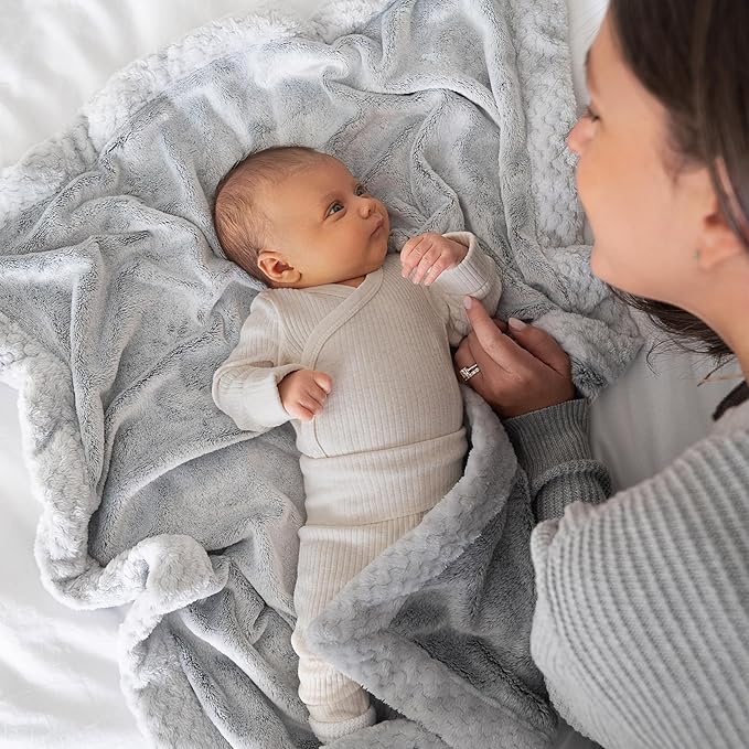 aden + anais Plush Blanket - Soft Minky Baby Blanket for Infants, Toddlers, Kids, for Crib, Stroller, Travel, Storm Grey
