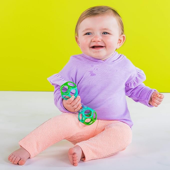 Bright Starts Oball Shaker Rattle Toy, Ages Newborn + (Pack of 2)