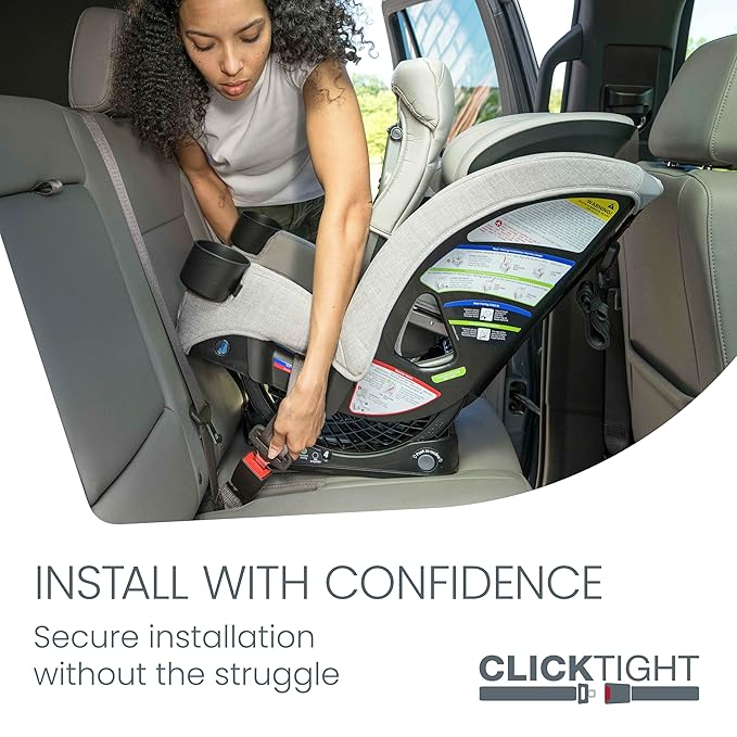 Britax One4Life Slim All-in-One Car Seat, 10 Years of Use, 17.5” SpaceSaver Design, Converts from Rear-Facing Infant Car Seat to Forward-Facing Booster Seat, ClickTight Installation, Mineral Gray