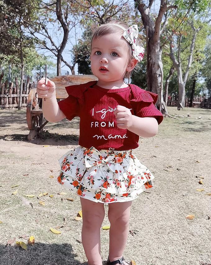Mioglrie Newborn Infant Baby Girl Clothes Romper Shorts Set Floral Summer Outfits Cute Baby Clothes Girl
