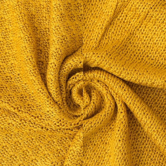 NTBAY Cable Knit Cooling Toddler Blanket, Soft and Breathable Baby Blanket 30x40 Inches Made from Rayon Derived from Bamboo for Crib, Stroller, Nursery, Ginger Yellow
