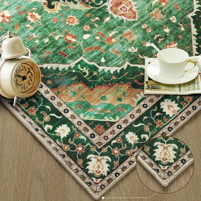Ciicool Washable Runners Area Rug for Hallways, Ultra Soft 2'6 "x8' ft Boho Print Non-Slip Vintage Oriental Medallion Long Carpet for Kitchen Bedroom Laundry Bathroom