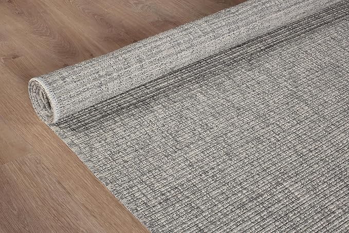 Beverly Rug Easy Jute Gray Entry Rug 2x3 Solid Washable Durable Outdoor Indoor Area Rugs for Living Dining Patio Office Stain Resistant Non Shedding Casual Indoor Outside Carpet 2 x 3 Gray