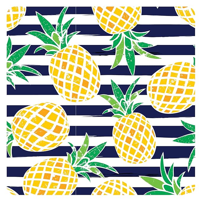 BapronBaby Pineapple Stripes Bapron - No Neck Tie Safer Bib for Baby & Toddler - Soft Waterproof Stain Resistant - Machine Washable - Sz Baby/Toddler 6m-3T