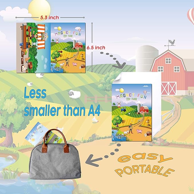 Magnetic Portable Playboard Farm Life (58 Pcs), Age 5+