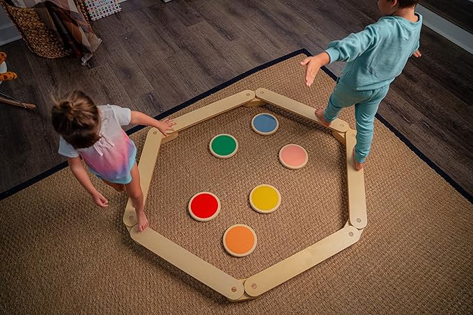 Avenlur Majesty Balance Beam for Kids - Toddler Stepping Stones and Connectors - Waldorf and Montessori Balance Board for Kids Ages 2 to 8 Years Old - Gymnastic Baby Obstacle Course