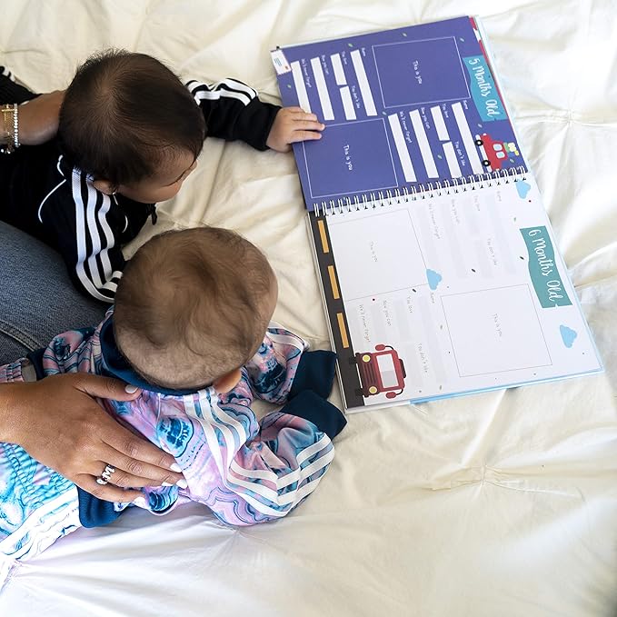The Adventure Edition | Twins First 5 Years Memory Book with Stickers | Baby 1st Year Milestone Photo Album for Mom & Dad | Newborn Hard Cover Journal | Babies Personalized Keepsake Scrapbook Diary