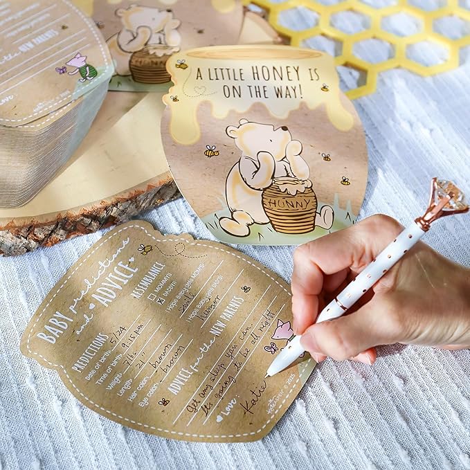 Kate Aspen Honey Bear Advice Cards For Baby Shower Game & Activity, Prediction Cards, Baby Shower Decorations, (Set of 50)