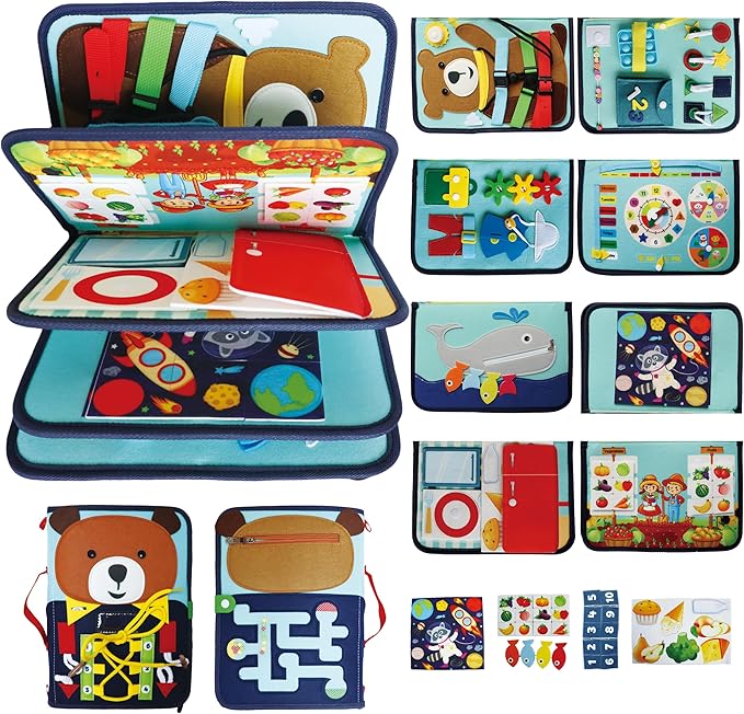 Felt Quiet Book Montessori Toys for 3+ Years Old Interactive Books for Boys and Girls Birthday Gifts - Animal Theme