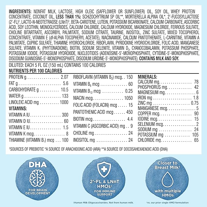 Amazon Brand - Mama Bear Advantage Premium Baby Formula Powder, 2'-FL HMO, LNnT HMOs for Immune Support, Non-GMO, 34 oz (Pack of 1)