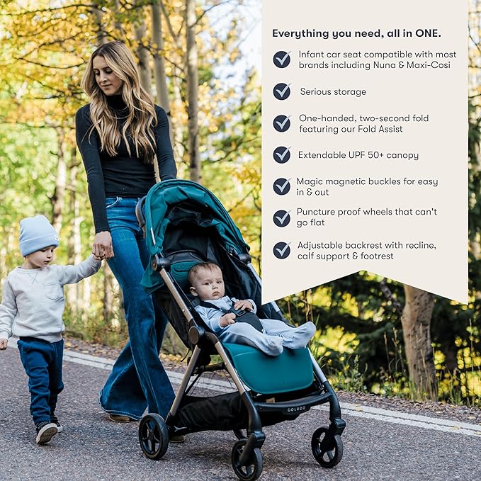 Colugo The One Stroller - Lightweight Easy Fold Compact Toddler and Baby Stroller for Travel, Large Storage Basket, One Hand Fold, Includes Raincover, Bumper Bar, Cupholder (Knockout Pink)
