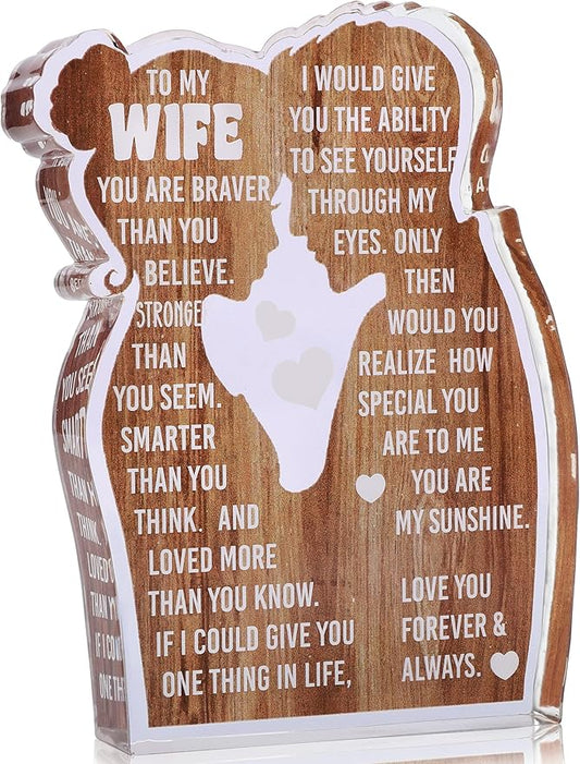 MAMAGIFTREE Valentines Day Gifts for Wife, I Love You Romantic Gifts, I Choose You with Heartfelt Message Acrylic Sign- Wedding Anniversary, Birthday Ideas for Her