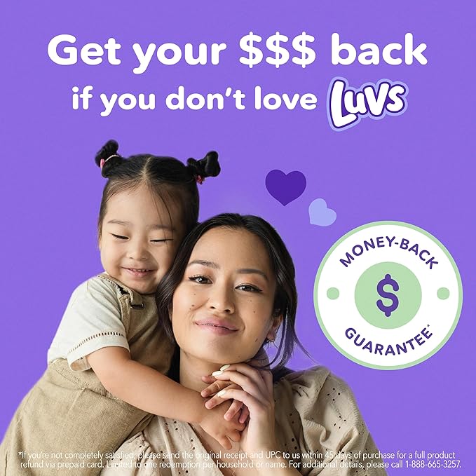 Luvs Size 7 Baby Diapers, Platinum Protection Bluey Diapers for Day & Night, Size 7, 124 Count (Packaging May Vary)