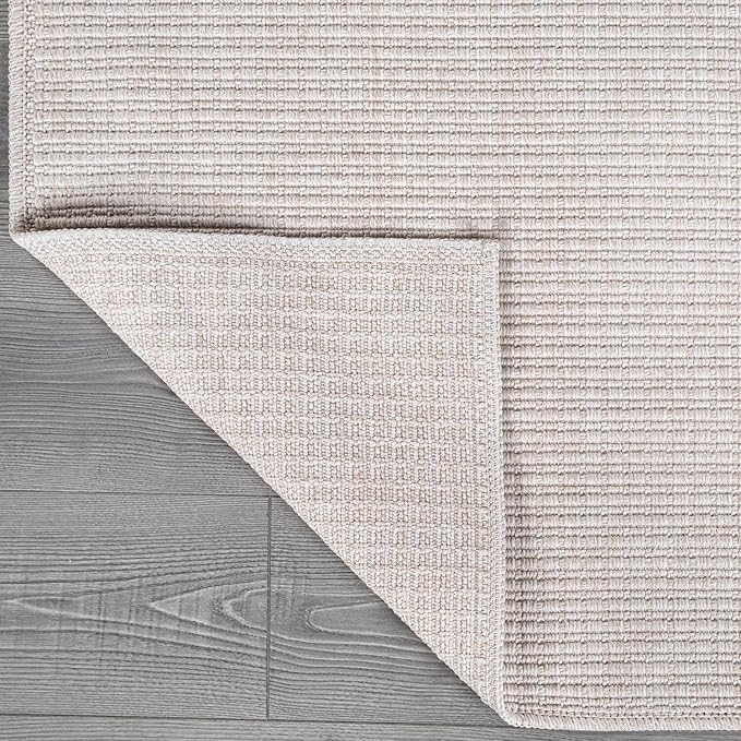 Beverly Rug Easy Jute Off White Entry Rug 2x3 Solid Washable Durable Outdoor Indoor Area Rugs for Living Dining Patio Office Stain Resistant Non Shedding Casual Indoor Outside Carpet 2 x 3 Off-White