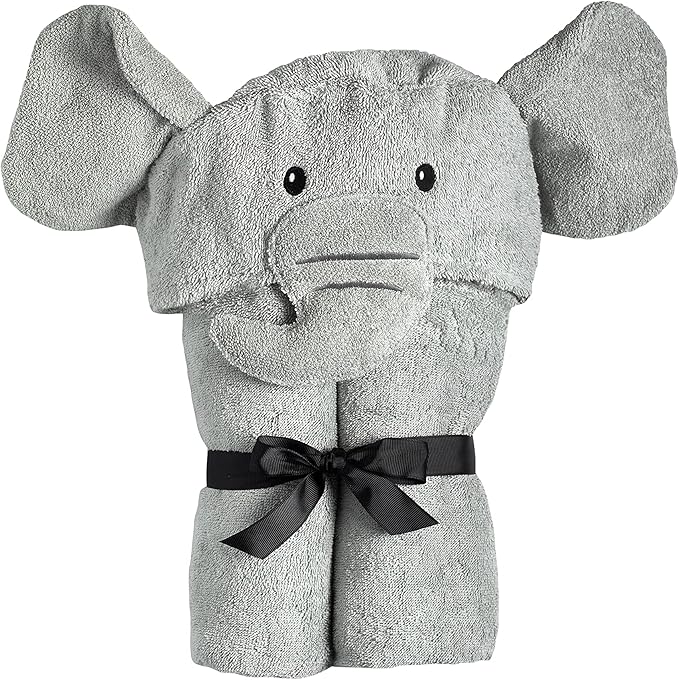 Hooded Baby Towel for Kids 2-8 | Large 100% Cotton Baby Towel for Girls or Boys | Cute Elephant Bath Towels for Babies and Toddlers