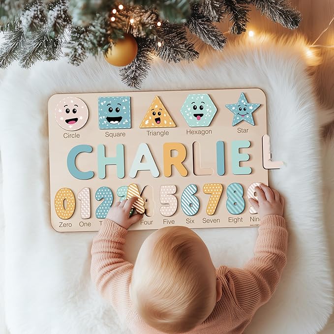 Personalized Gift for Baby, Wooden Montessori Toy, Educational Toy for Toddler, Name Puzzle for Kids, Nursery Toys