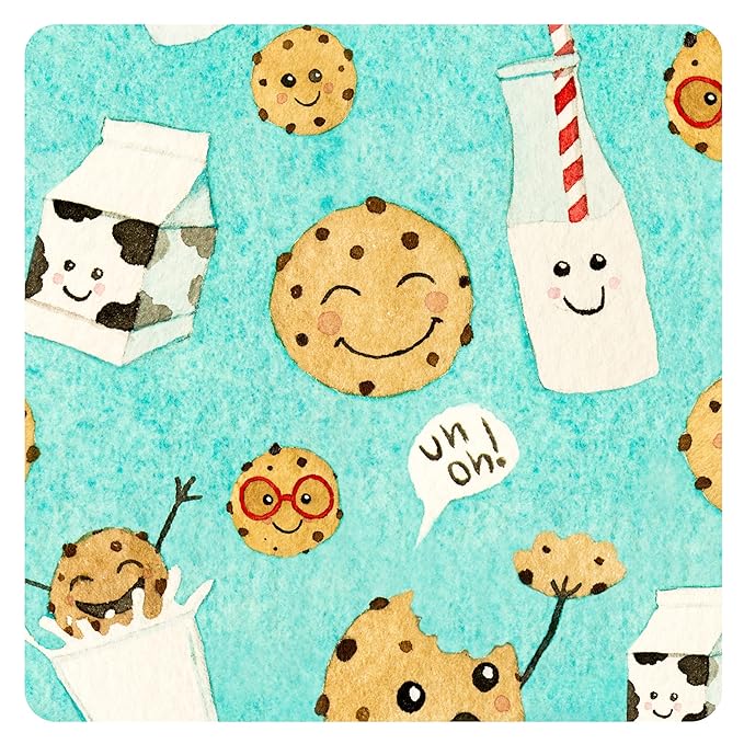 BapronBaby Cookies & Milk Bapron - No Neck Tie Safer Bib for Baby & Toddler - Soft Waterproof Stain Resistant - Machine Washable - Sz Preschool 3-5yrs