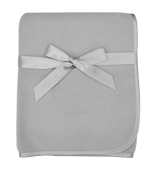 American Baby Company Fleece Blanket with Silk-Like Satin Trim, Soft, Warm & Cozy, Gray, 30" x 30" for Boys and Girls, Perfect for Baby Carrier, Stroller, Travel and Gifting