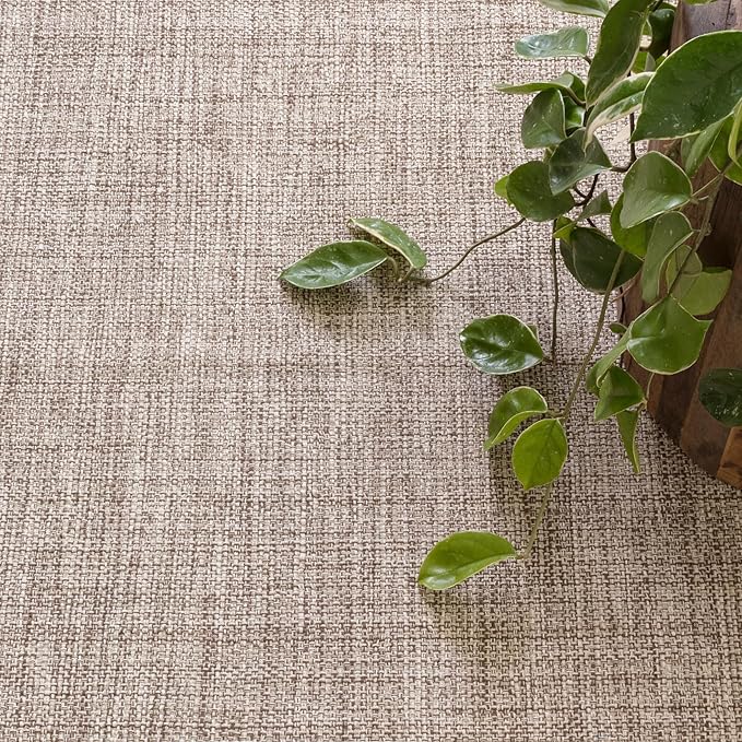 Dash & Albert Marled Brown Handwoven Cotton 8.5 X 11.5 Feet, Browns Geometric Pattern
