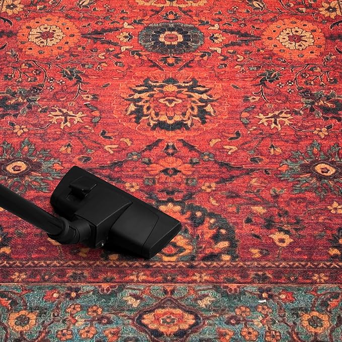 Keen Home Design 2x10 Rug - Machine Washable Runner with Non-Slip Backing, Ideal for Hallway, Entryway, Kitchen, Laundry Room - Vintage, Easy Clean, Durable, Low Pile Rug - (2'6" x 10')