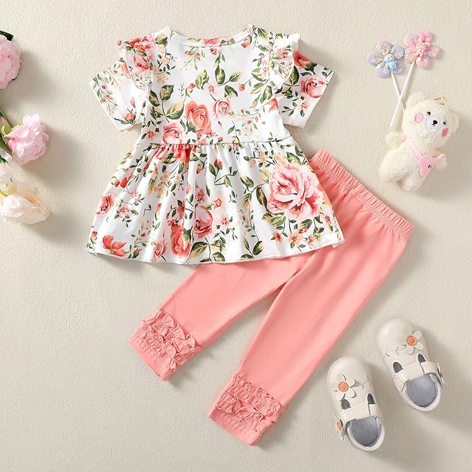 Baby Girl Clothes Toddler Girl Outfits Ruffle Shirt Pants Cute Infant Outfit Set Baby Girl Fall Winter Clothes
