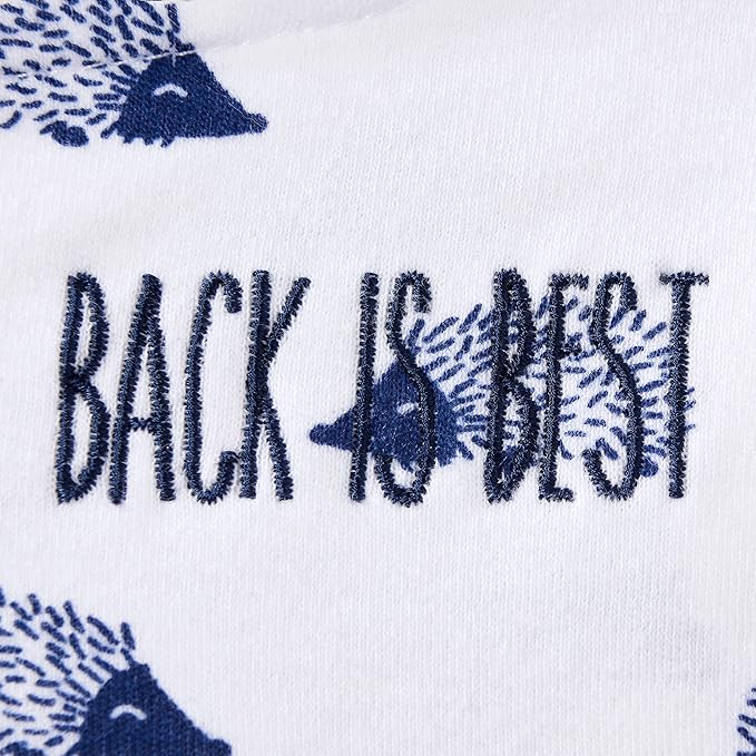 HALO 100% Cotton Sleepsack Swaddle, 3-Way Adjustable Wearable Blanket, TOG 1.5, Navy Hedgehog, Newborn, 0-3 Months