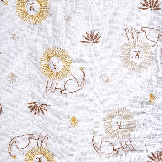 HALO 100% Cotton Sleepsack Swaddle, 3-Way Adjustable Wearable Blanket, TOG 1.5, Lions, Small, 3-6 Months