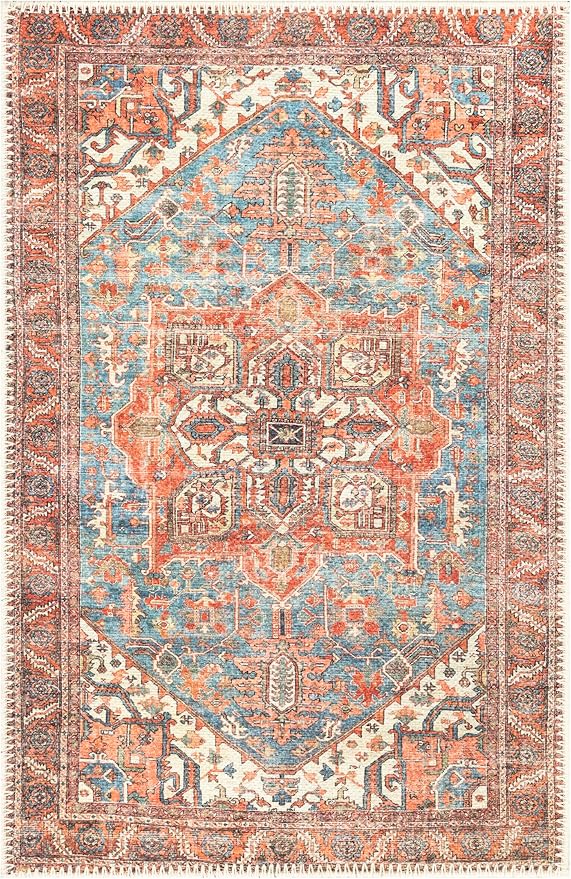 Keen Home Design 2x3 Rug - Machine Washable Entry Rug with Non-Slip Backing, Ideal for Enteryway, Kitchen, Bathroom, Laundry Room - Vintage, Easy Clean, Durable, Low Pile Rug - (2' x 3')